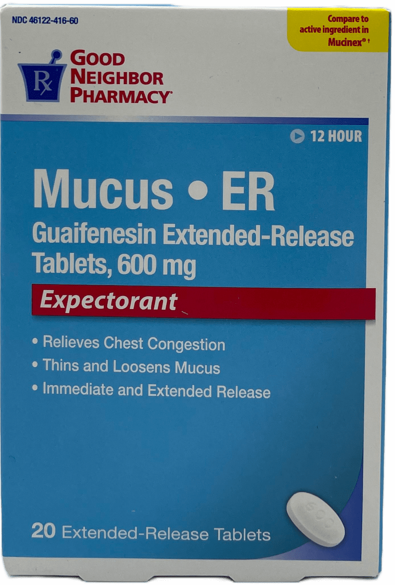 Good Neighbor Pharmacy – Mucus Extended-Release Tablets 600 mg – 20 Ct