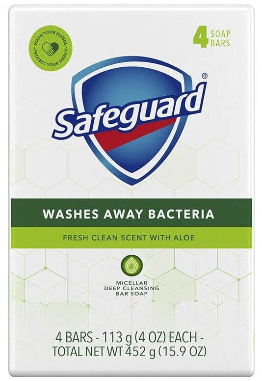 Safeguard – Micellar Deep Cleansing Bar Soap – Fresh Clean Scent with Aloe – 4 Bars